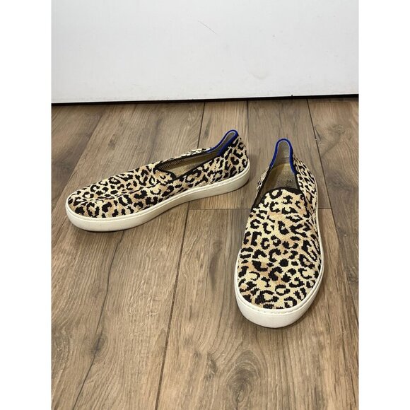 Rothy's Leopard Print Animal Print Slip-On Sneakers Shoes Women size 9 - Picture 2 of 8